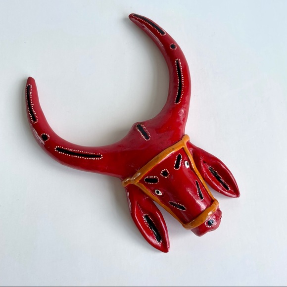 Ceramic Bull’s Head Wall Decor - Picture 1 of 17